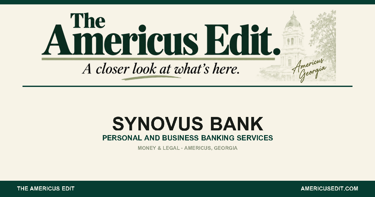 Branded share card for Synovus Bank on The Americus Edit