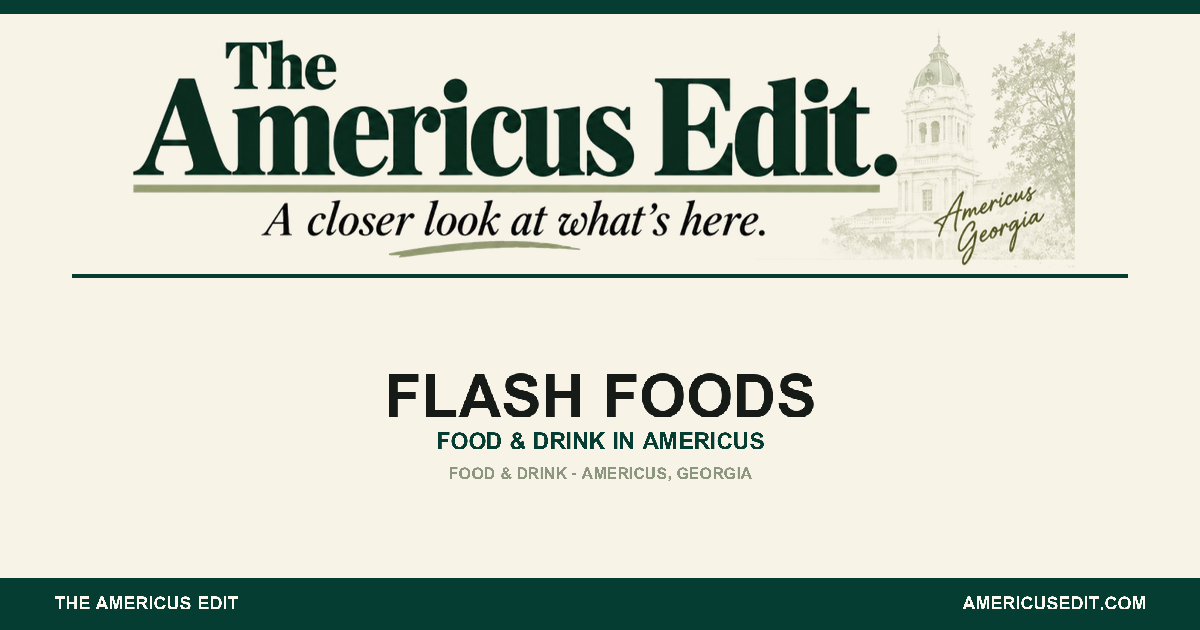 Branded share card for Flash Foods on The Americus Edit